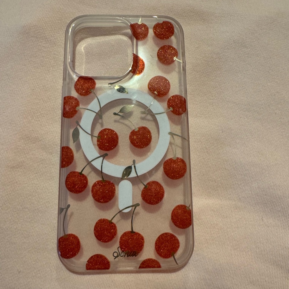 Cherry Pattern Clear Phone Case